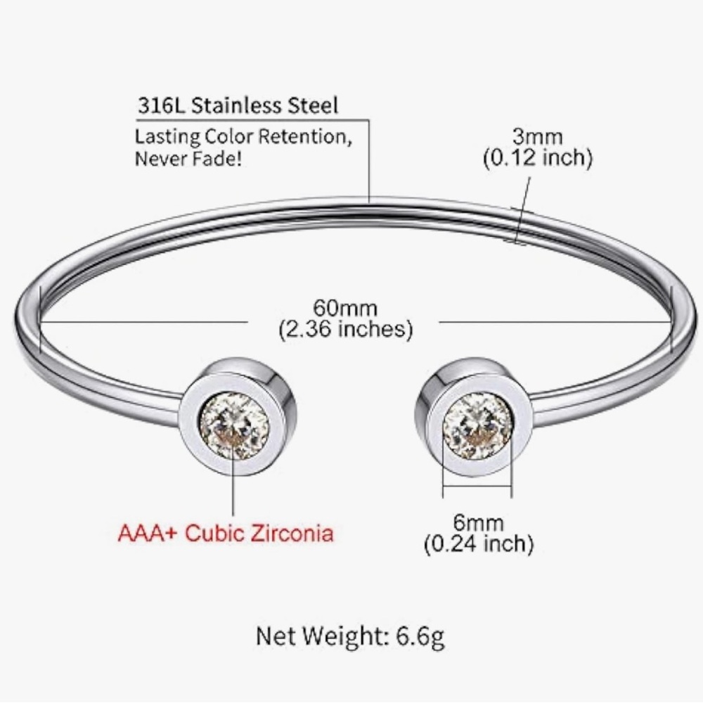 Stainless Steel Cubic Zirconia Bracelet